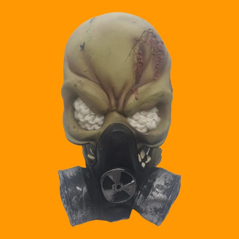 Full Face Latex Gas Mask Skull Alien Head Gasmask Halloween Costume Horr…